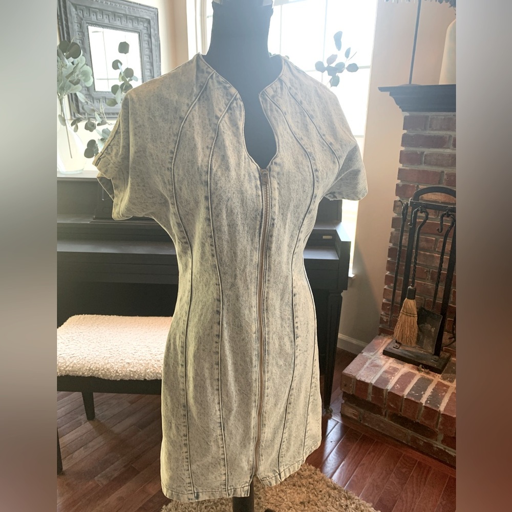 Vintage 80’s 90’s Acid Wash Denim Dress